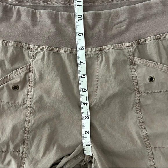 XCVI Wearables Iris Crop Pants XL Ruched Cropped Capri Pull On Tan Light Brown - Picture 11 of 14